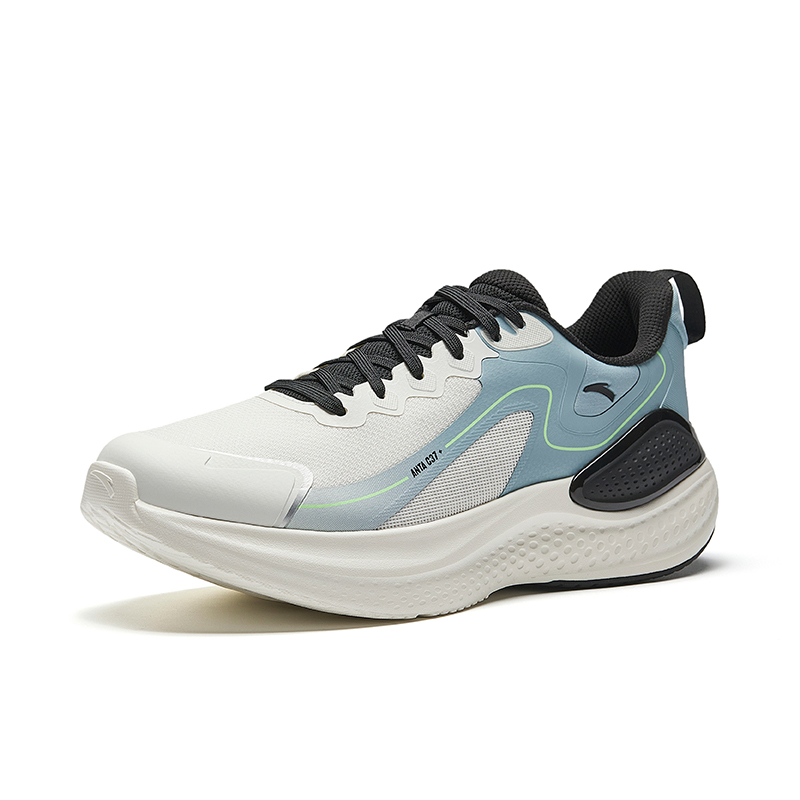 Anta Cushioning Abrasion Resistant Cushioning, Wear Resistant Low top Casual Running Shoes Men’s Ivory White Light Blue