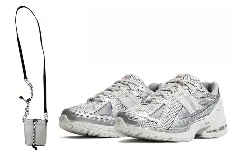 New Balance NB 1906R Y2k Low top Running Shoes Unisex Silver White Shoe Bag Set
