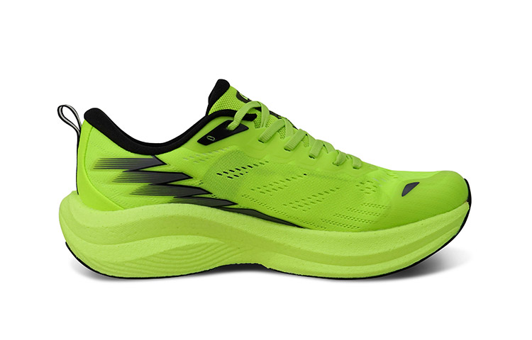 LPMX Fabric Cushioning Slip Resistant Breathable Lightweight Low top Carbon Plate Running Shoes Unisex Neon Green