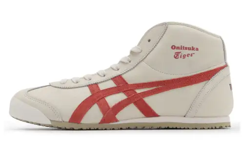 Onitsuka Tiger Onitsuka Tiger Mexico synthetic leather non-slip and wear-resistant mid-top running shoes for men and women, white, orange and red