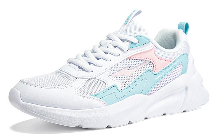 Erke Comfortable Abrasion Resistant Breathable Low top Running Shoes Women’s White Blue