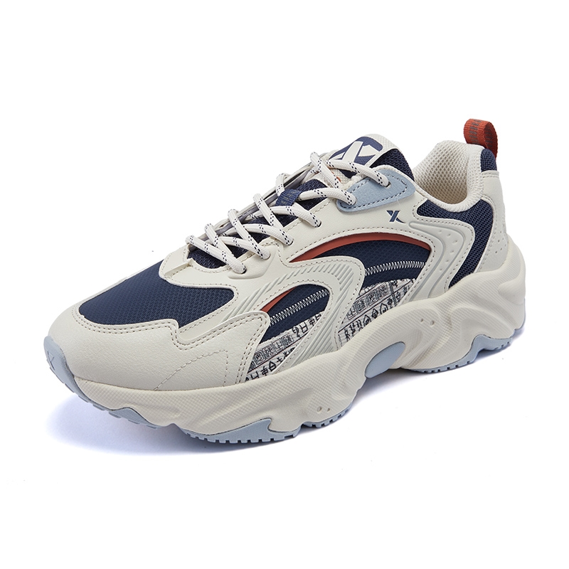 XTEP Cat Claw Low top Casual Training Racing City Commuting Running Shoes Men’s White Blue