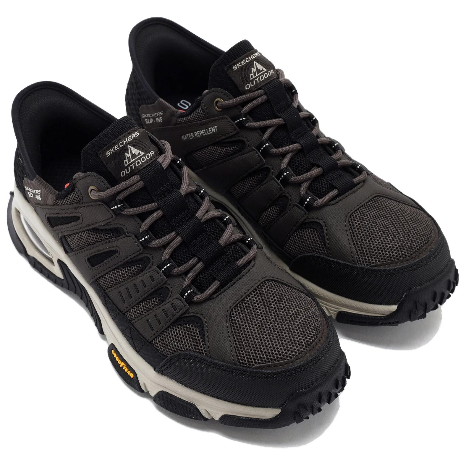 Skechers Breathable Lightweight Rebound Low top Casual Running Shoes Men’s Black