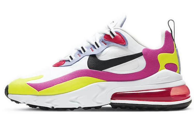 Nike Air Max 270 React White Pink Yellow Women's