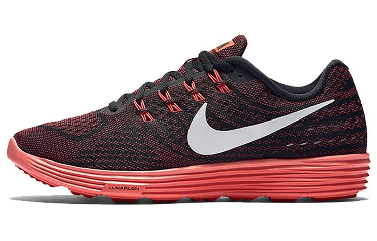 Nike LunarTempo Fabric Cushioning Slip Resistant Abrasion Resistant Lightweight Low top Running Shoes Men's Red