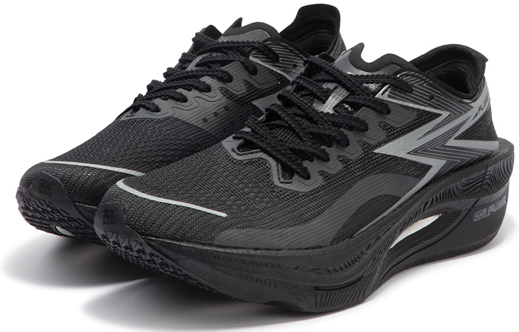 361° Flame 3 Cushioning Abrasion Resistant Breathable Low top Marathon Running Shoes Unisex Obsidian Black