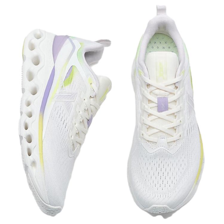 XTEP Abrasion Resistant Cushioning Slip Resistant Low top Running Shoes Women’s White Purple Yellow