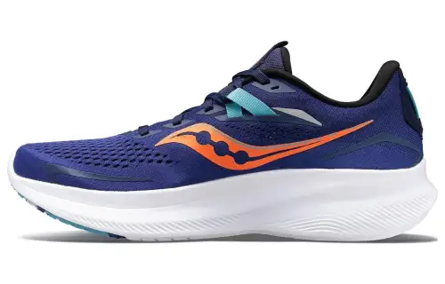 Saucony Ride 15 Comfortable Cushioning Slip Resistant Abrasion Resistant Low top Running Shoes Men's Blue
