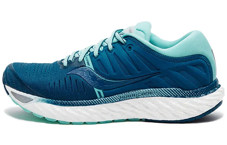 Saucony Hurricane Mesh Cushioning Slip Resistant Lightweight Low top Running Shoes Women's Blue