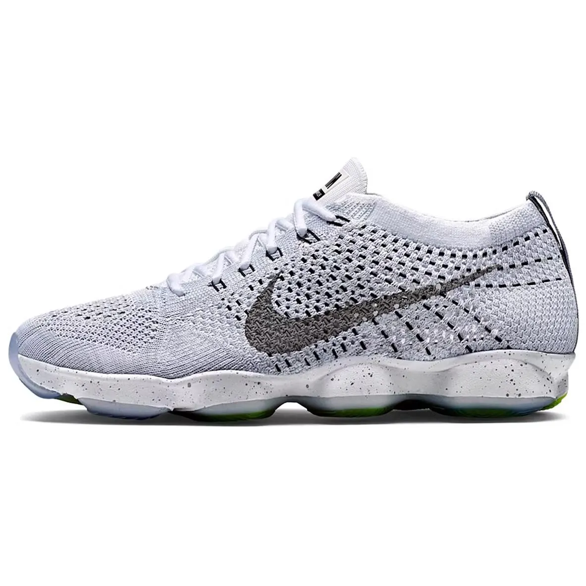 Nike Flyknit Zoom Agility Soft And Comfortable Cushioning Breathable Low top Running Shoes Women's Gray