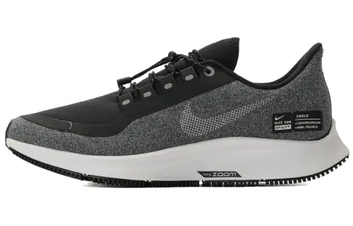 Nike Pegasus 35 Rn Shld Marathon Speedy Foam Retro Fashion Lightweight Comfort Sports Fabric Synthetic Leather Shock Absorbing Anti-slip Wear Resistant Low Top Casual Running Shoes Women's Black Gray