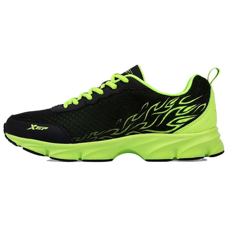 XTEP Cushioning Slip Resistant Abrasion Resistant Lightweight Rebound Low top Running Shoes Men’s Black Green