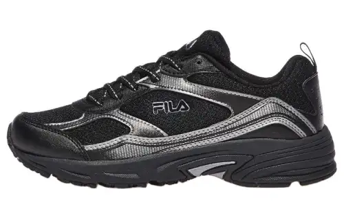 FILA Cushioning Low top Plastic Shoe Unisex Black Korean Style