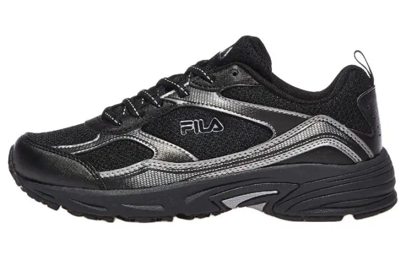 FILA Cushioning Low top Plastic Shoe Unisex Black Korean Style
