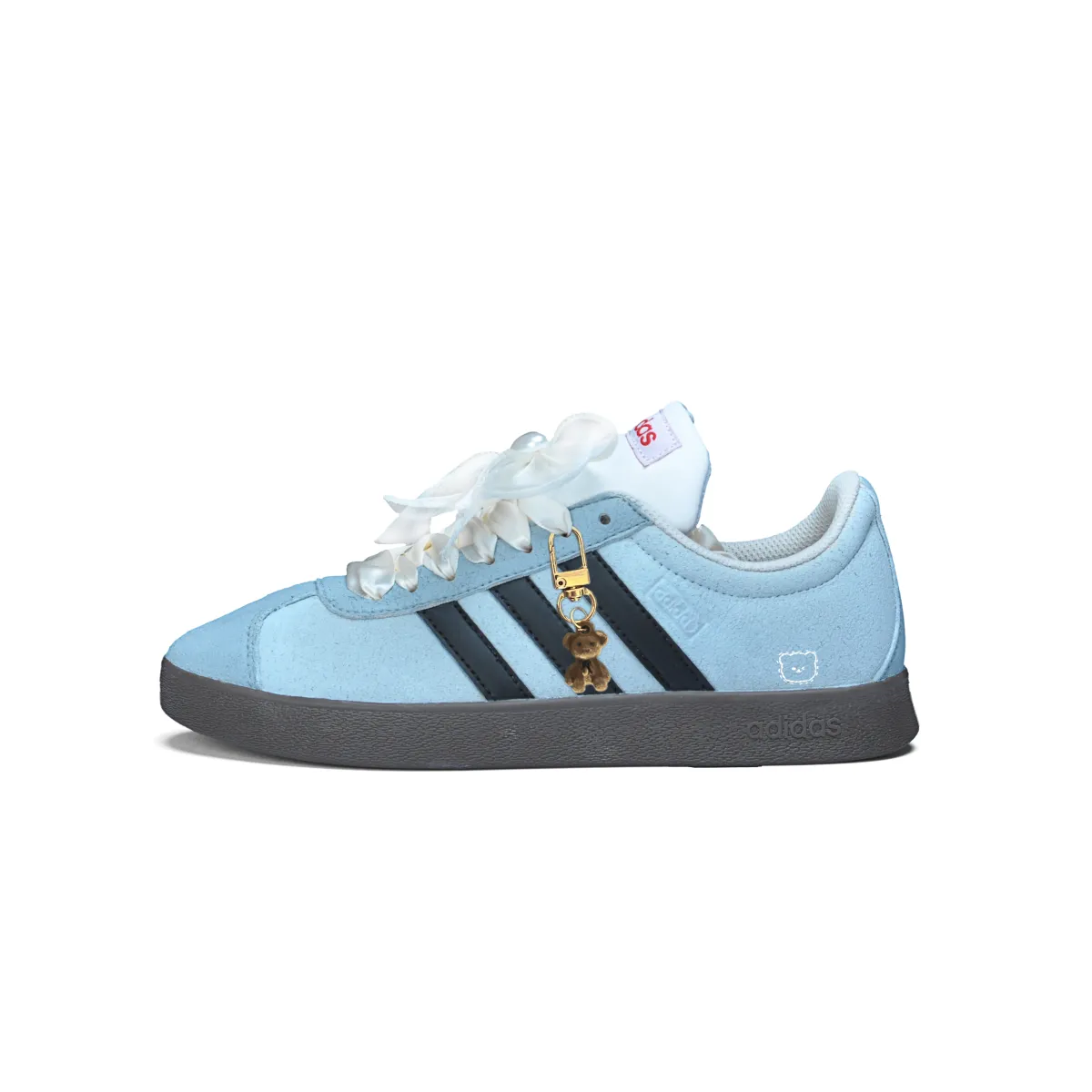 Adidas Vl Court Slip Resistant Abrasion Resistant Low top Skateboard Shoes Unisex Sky Blue