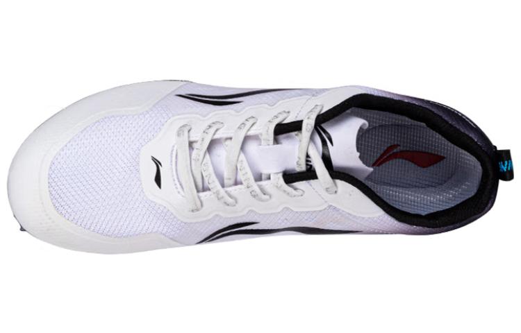 Li Ning Synthetic Leather Cushioning Slip Resistant Abrasion Resistant Low top Running Shoes Unisex White Black