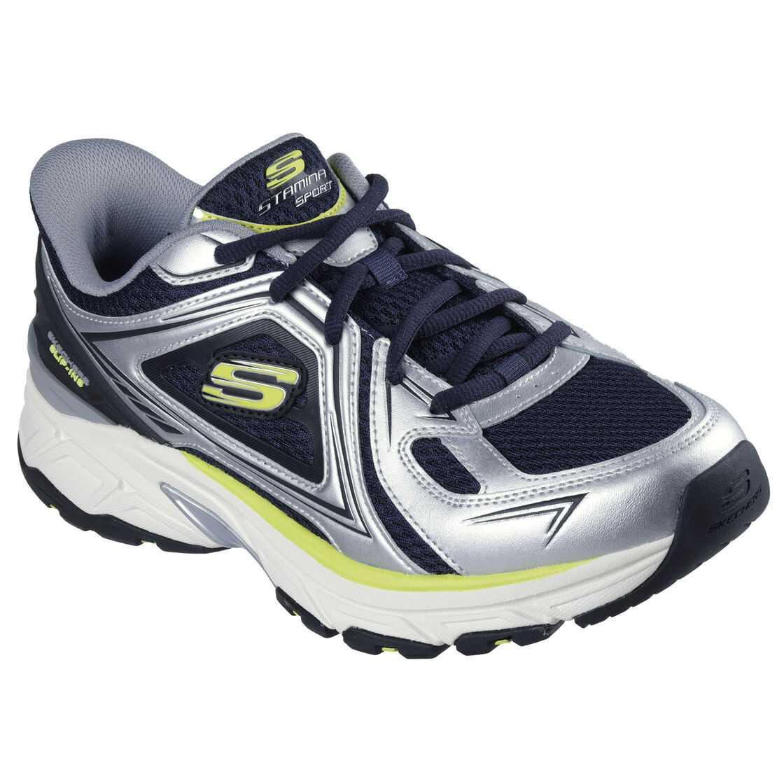 Skechers Breathable Lightweight Support Balance Cushioning Anti Rollover Low top Running Shoes Men’s Silver