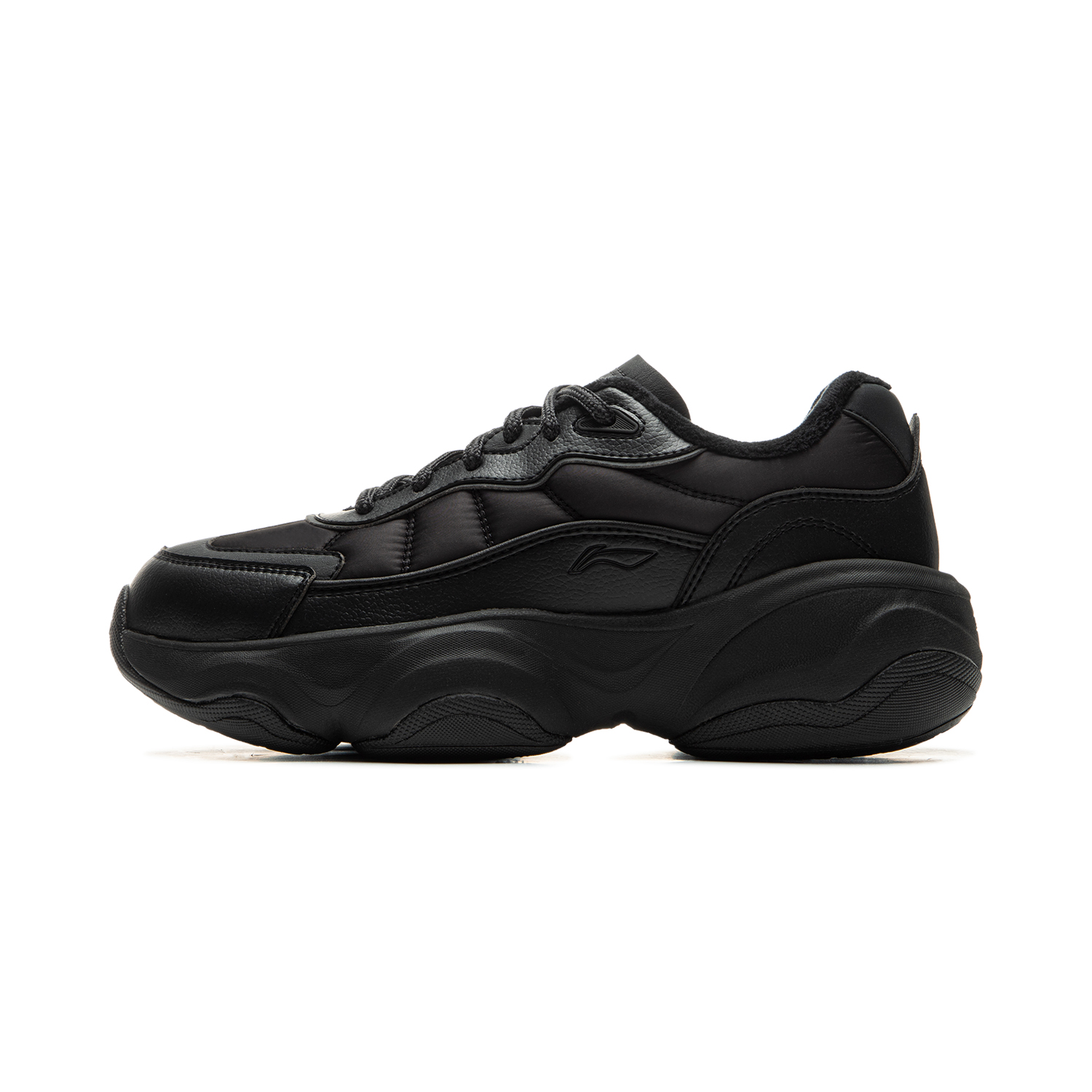 Li Ning Honey Fleece Lined Thermal, Soft Rebound Platform Slimming, Puffy Shoes