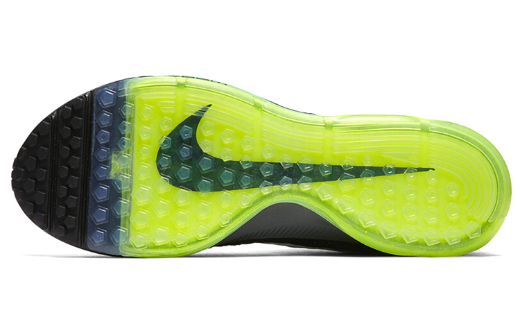 Мужские кроссовки Nike All Out Flyknit (черно-зеленые) — 黑/白/冷灰 — фото 5