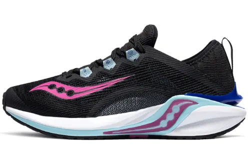 Saucony Coyote Fabric Cushioning Abrasion Resistant Breathable Support Low top Running Shoes Women's Black Purple