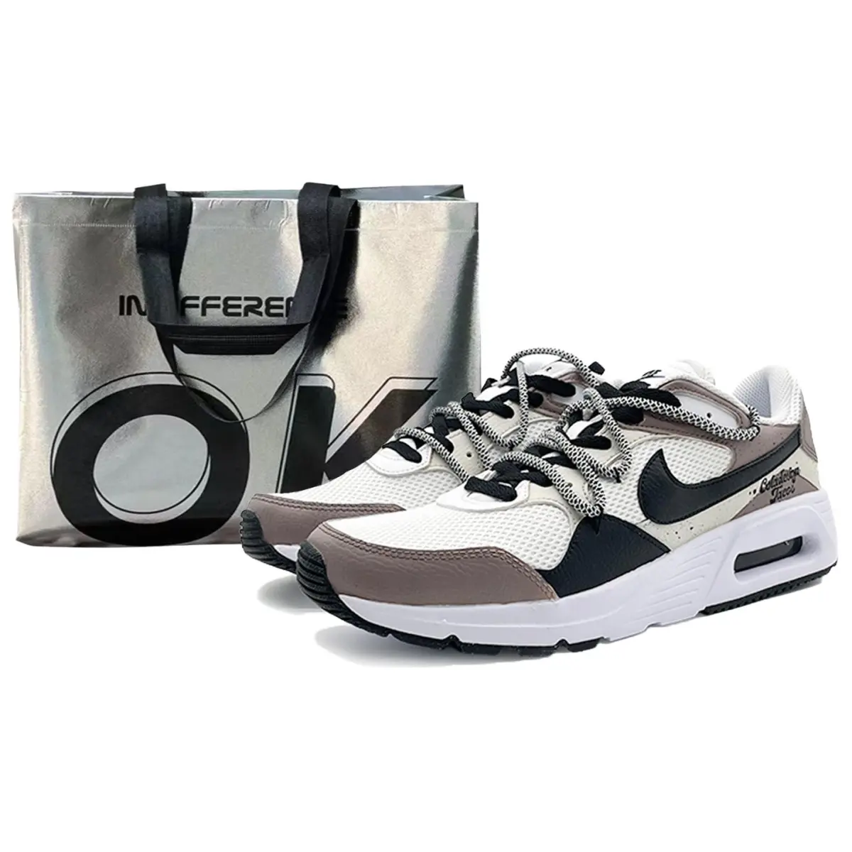 Nike Air Max SC Abrasion Resistant Low top Running Shoes Men's White Gray