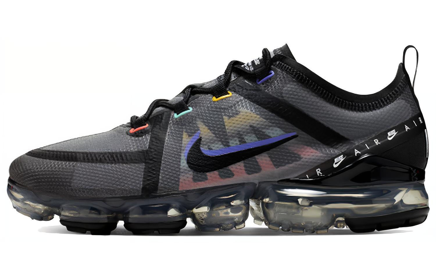 Nike VaporMax 2019 Comfortable Shock Absorbing Low-top Running Shoes Men's Black