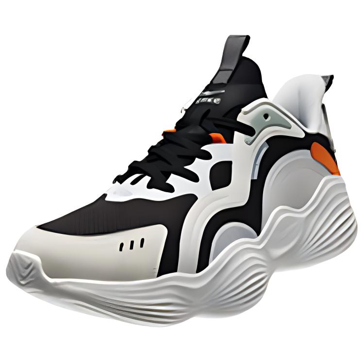 Erke Cushioning, Wear Resistant Low top Casual Running Shoes Men’s Black White