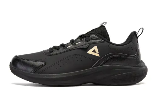 PEAK Breathable And Lightweight Low top Casual Running Shoes Men's Black Gold