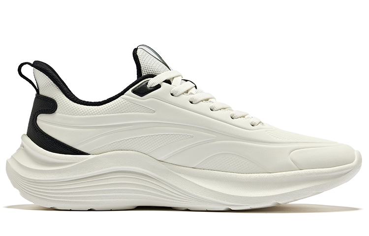 Erke Cushioning Abrasion Resistant Cushioning, Wear Resistant Low top Running Shoes Men’s Microcrystal White Jet Black