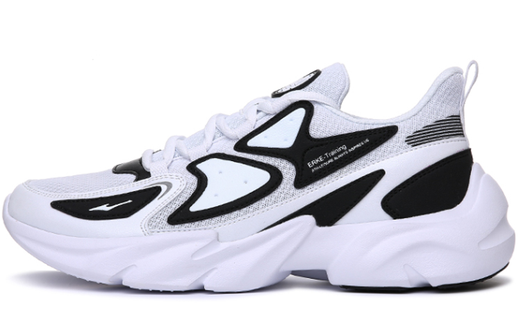 Erke Abrasion Resistant Slip Resistant Low top Running Shoes Men’s White Black