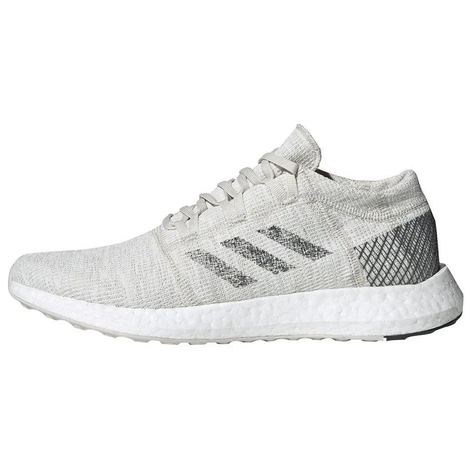 Adidas Pureboost Go Slip Resistant Lightweight Non slip Lightweight Low top Marathon Running Shoes Men's White Gray