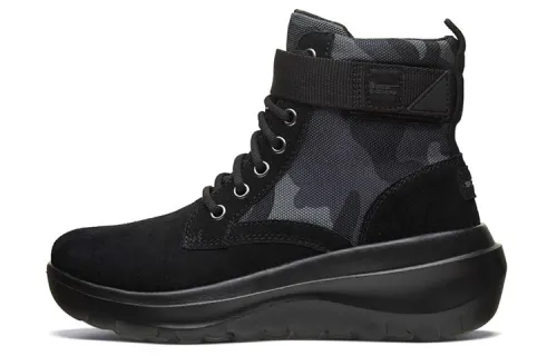 Skechers Skyhigh Ultra Comfortable Short Combat Boots Women's Black Gray
