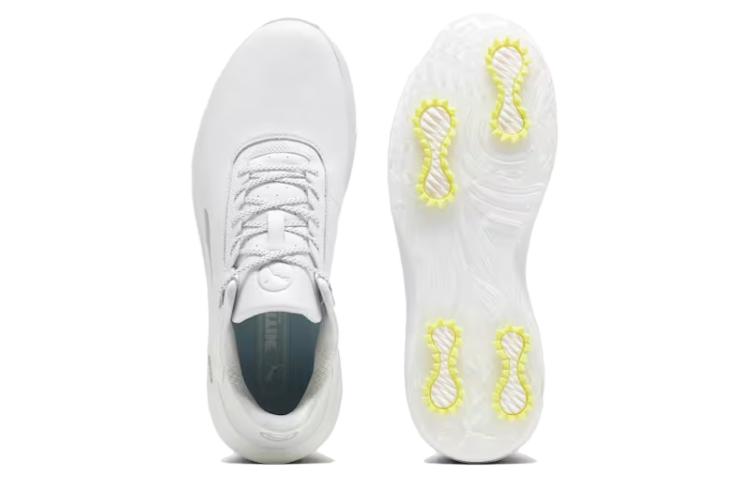 PUMA Phantomcat Cushioning Abrasion Resistant Cushioning, Wear Resistant Low top Golf Shoes Men’s White Yellow