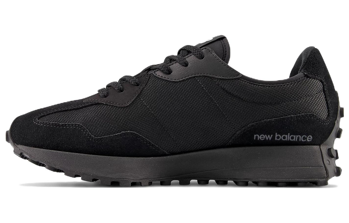 New Balance NB 327 comfortable and versatile fabric leather shock-absorbing and wear-resistant low-top casual urban commuting running shoes for men and women, black