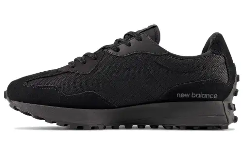 New Balance NB 327 comfortable and versatile fabric leather shock-absorbing and wear-resistant low-top casual urban commuting running shoes for men and women, black