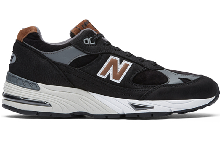 Мужские кроссовки New Balance 991 (черно-коричневые) — фото 2
