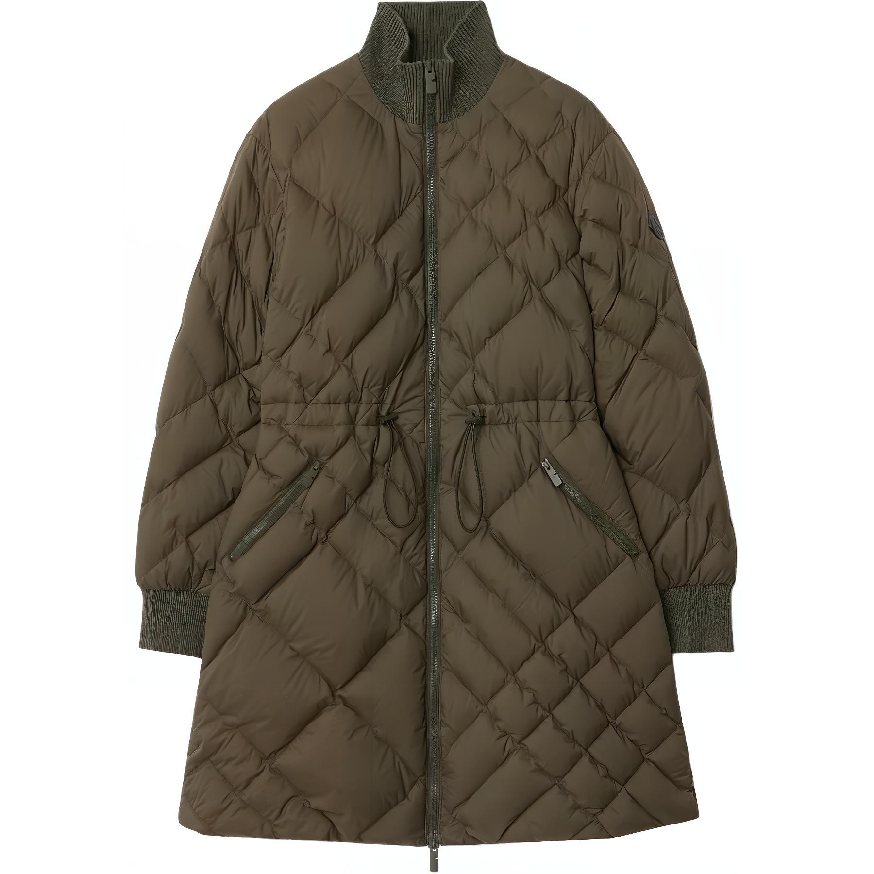 Женский пуховик Burberry Check Quilted (бежевый)