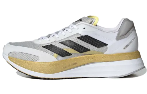 Adidas Adizero Boston 10 Tinman Elite round toe comfortable shock-absorbing anti-slip wear-resistant low-cut running shoes men's gray