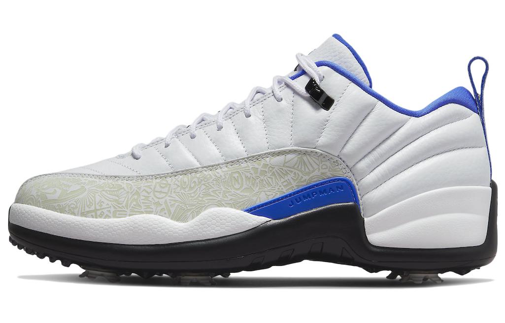 Jordan Air Jordan 12 Low Golf NRG P22 Laser shock-absorbing wear-resistant support low-top golf shoes men's white blue