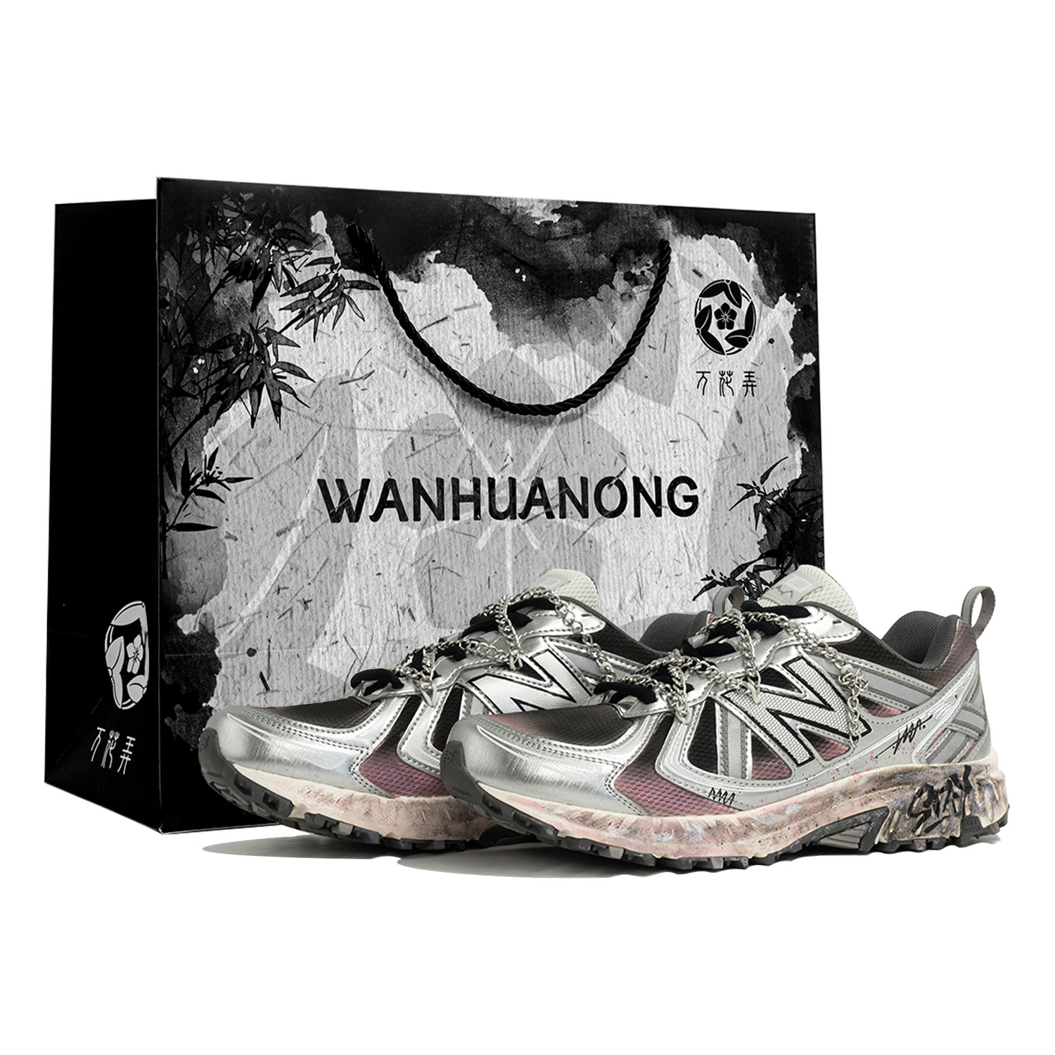 New Balance NB 410 V5 Slip Resistant Abrasion Resistant Low top Running Shoes Unisex Silver Pink