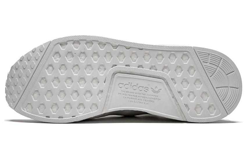 Кроссовки adidas originals NMD_R1 Primeknit Triple White (белые) — Белый — фото 5