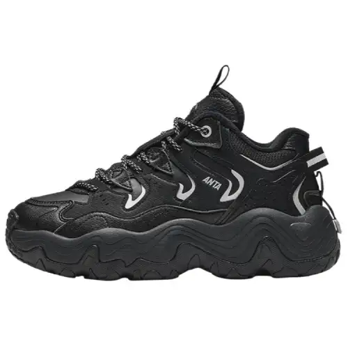 Anta Star, Fleece Lined Fashion, Versatile Cushioning Slip Resistant Low top Casual Shoes Women's Black