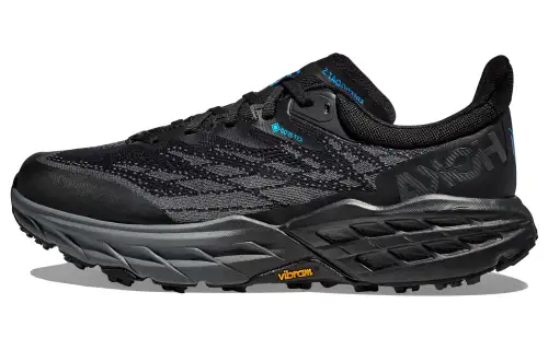 HOKA ONE ONE Speedgoat 5 GTX comfortable synthetic leather low-top casual cross-country running shoes men's black