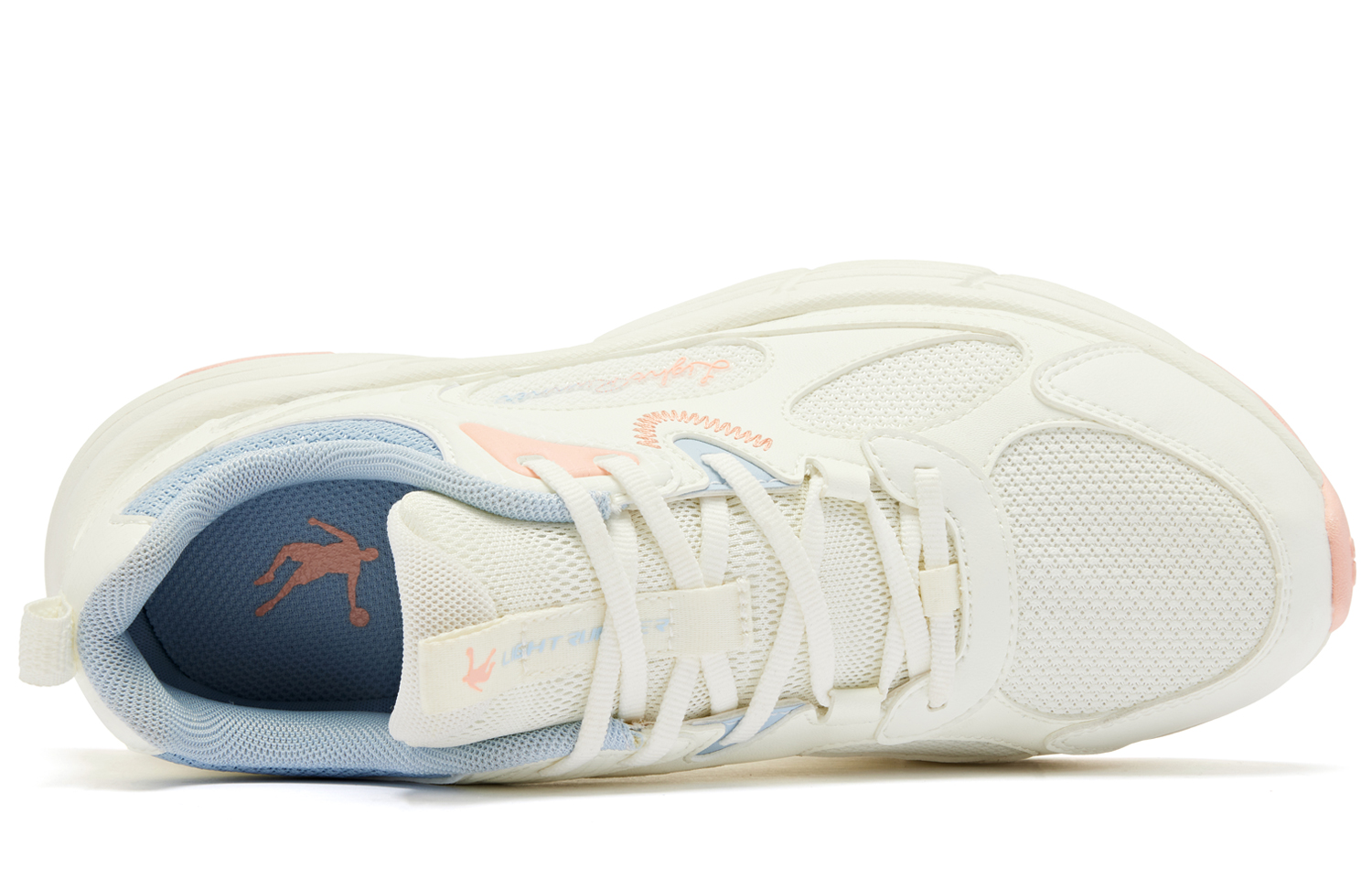 QIAODAN Lightweight Rebound Low top Running Shoes Women’s Ivory/Rain Blue