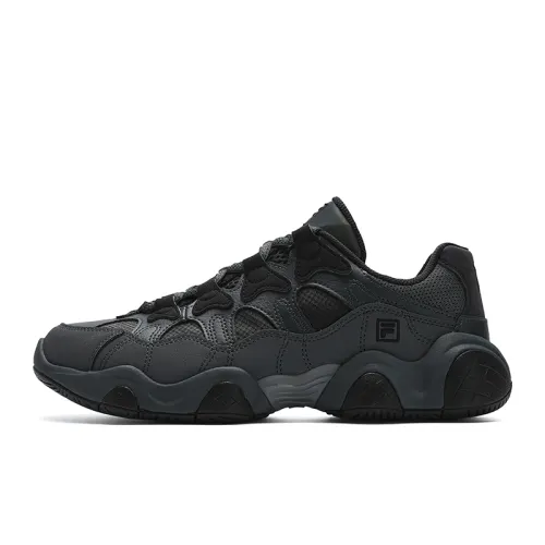 FILA Breathable Balance Rebound Low top Running Shoes Men's Shadow Black Gray/Black