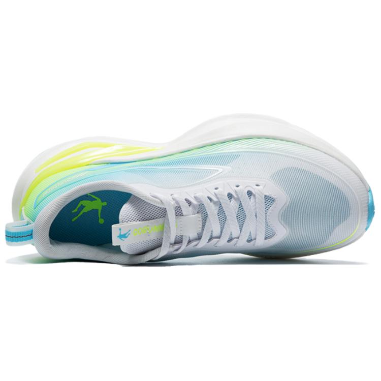 QIAODAN Light Speed 5.0 Cushioning Slip Resistant Breathable Low top City Commuting Running Shoes Men’s White Blue