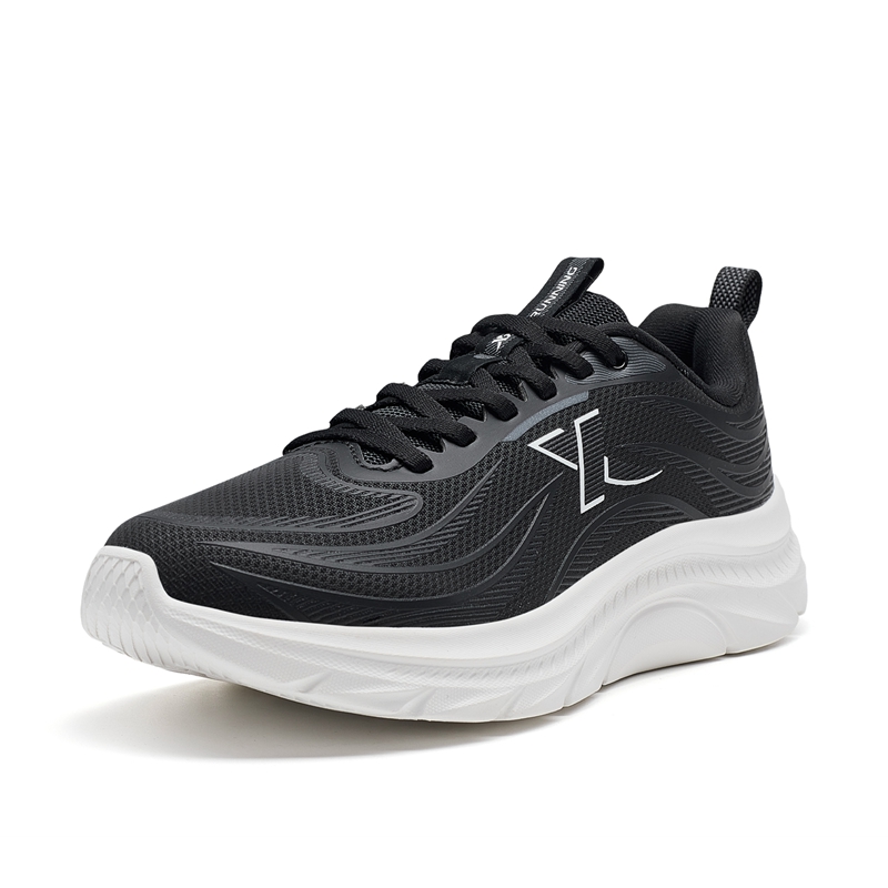 XTEP Synthetic Leather Slip Resistant Abrasion Resistant Low top Running Shoes Women’s Black White