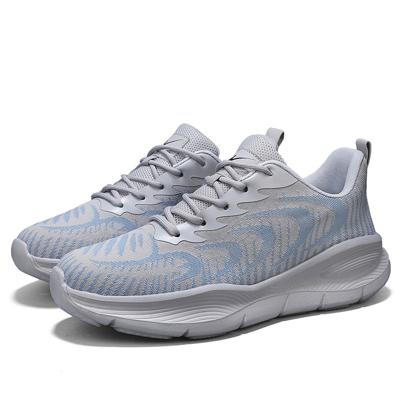 Binary Cushioning Rebound Lightweight Breathable Slip Resistant Low top Casual Running Shoes Men’s Gray