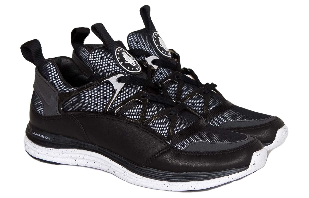 Мужские кроссовки Nike Lunar Huarache "Light Black" (черные) — фото 2