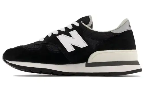 New Balance NB 990 Retro Versatile Textile Leather Low-Top Running Shoes Men's Black